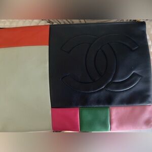 CHANEL Color block Large Clutch (Patchwork)